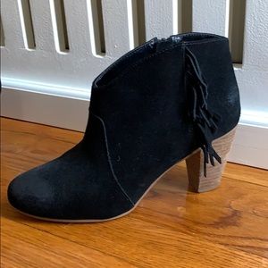 Tahari fringe  booties